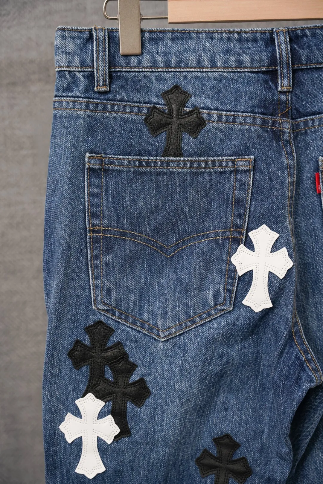 ：S 034 & Chrome Hearts Dark Blue Black White Same Style ：Dark Blue Size：28 30 32 34 （S-XL)
